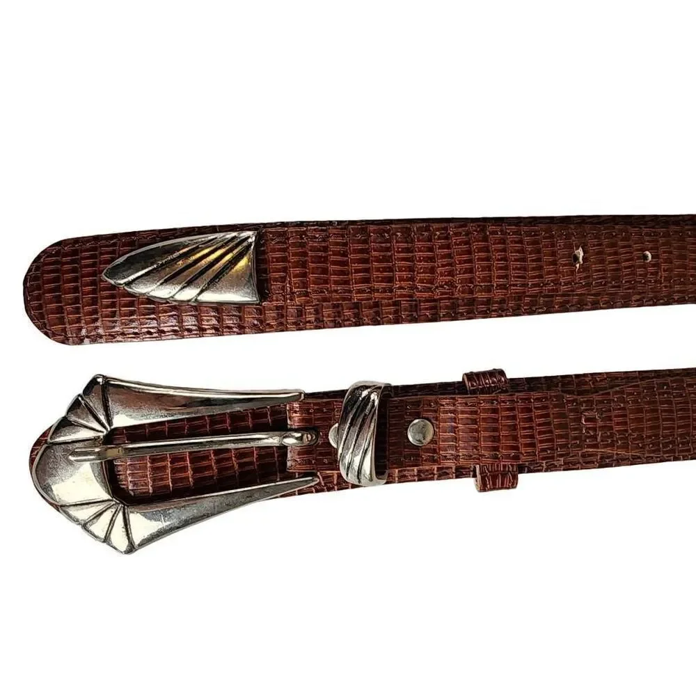 Morgan Taylor- Women’s Faux Leather Western Big Buckle, Size Medium